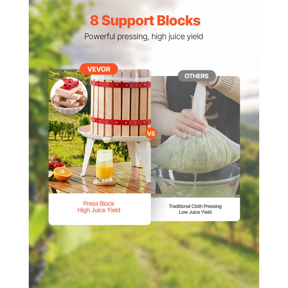 LD-BP18 - 18L Wood Fruit Wine Press with Enhanced Pressure Block