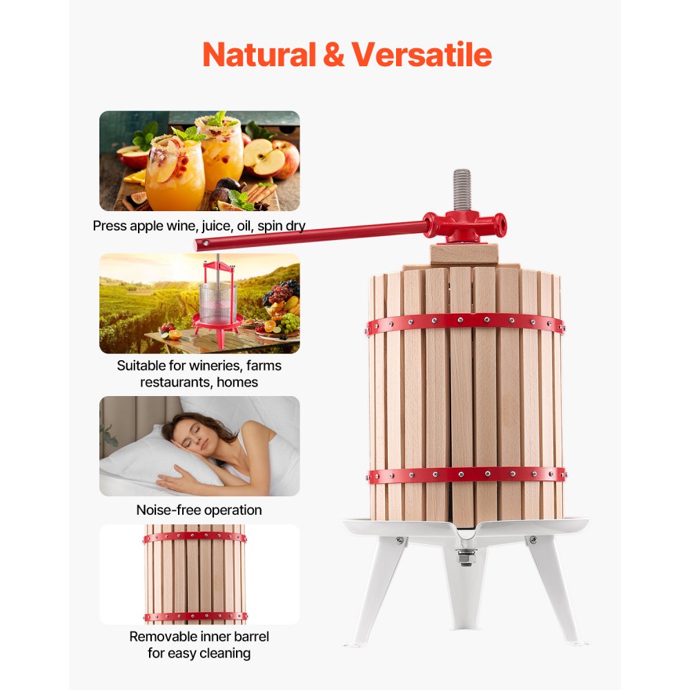 LD-BP18 - 18L Wood Fruit Wine Press with Enhanced Pressure Block
