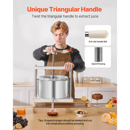 LD-SS12 - 12L Stainless Steel Fruit Wine Press for Juicing & More