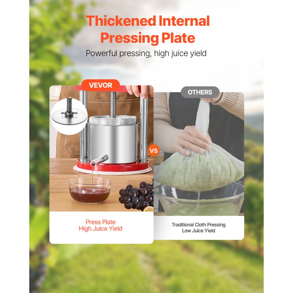 FP1.5-S - 1.65L Stainless Steel Manual Fruit Wine & Juice Press