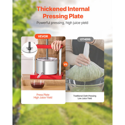 SFP-3L - 3L Stainless Steel Fruit Wine Press for Efficient Juice Extraction