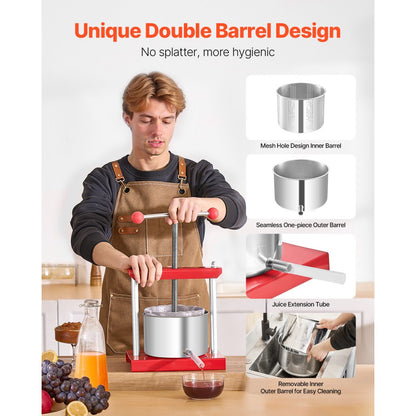 SFP-3L - 3L Stainless Steel Fruit Wine Press for Efficient Juice Extraction