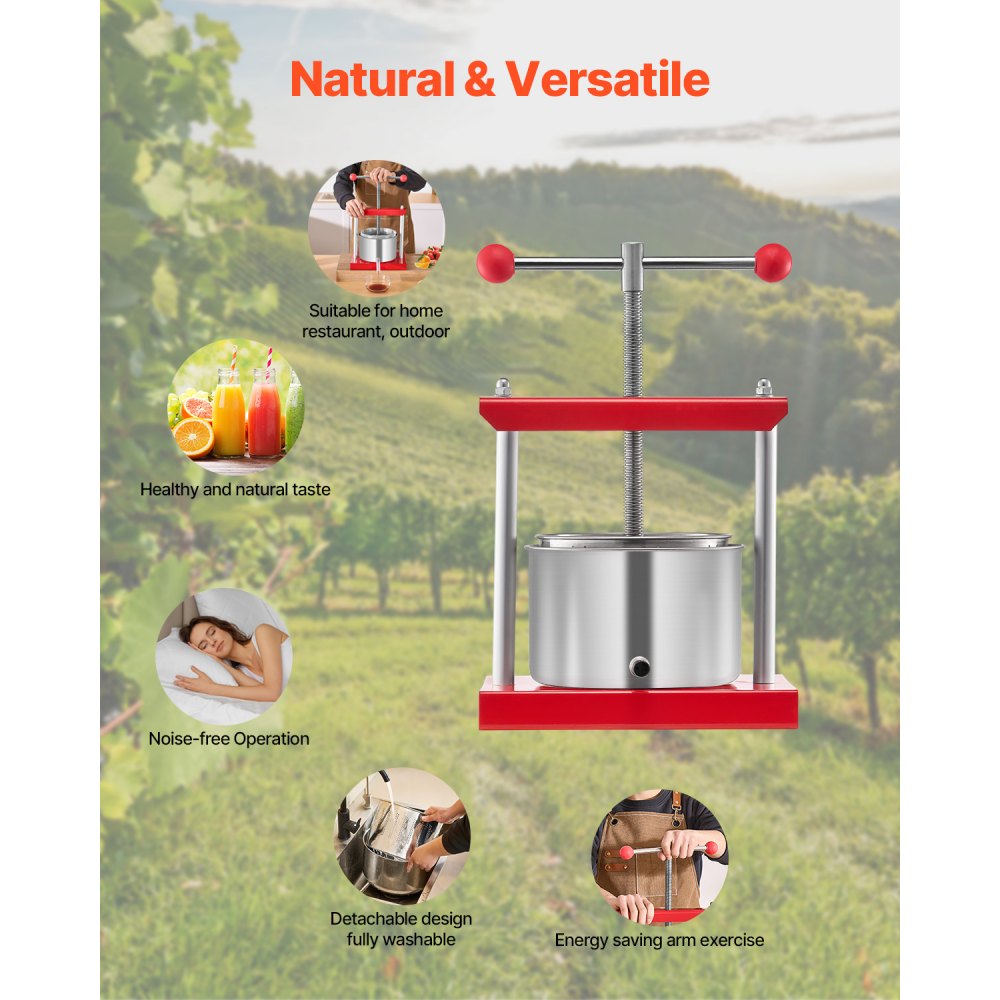 SFP-3L - 3L Stainless Steel Fruit Wine Press for Efficient Juice Extraction
