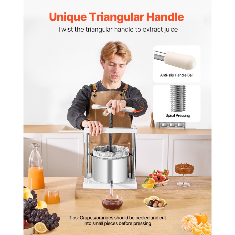 LD-SS5 - 5L Stainless Steel Wine Press for Efficient Juice Extraction