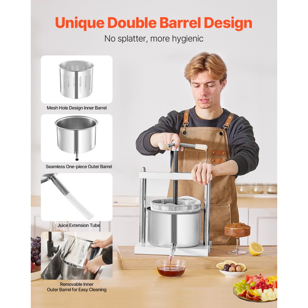 LD-SS5 - 5L Stainless Steel Wine Press for Efficient Juice Extraction