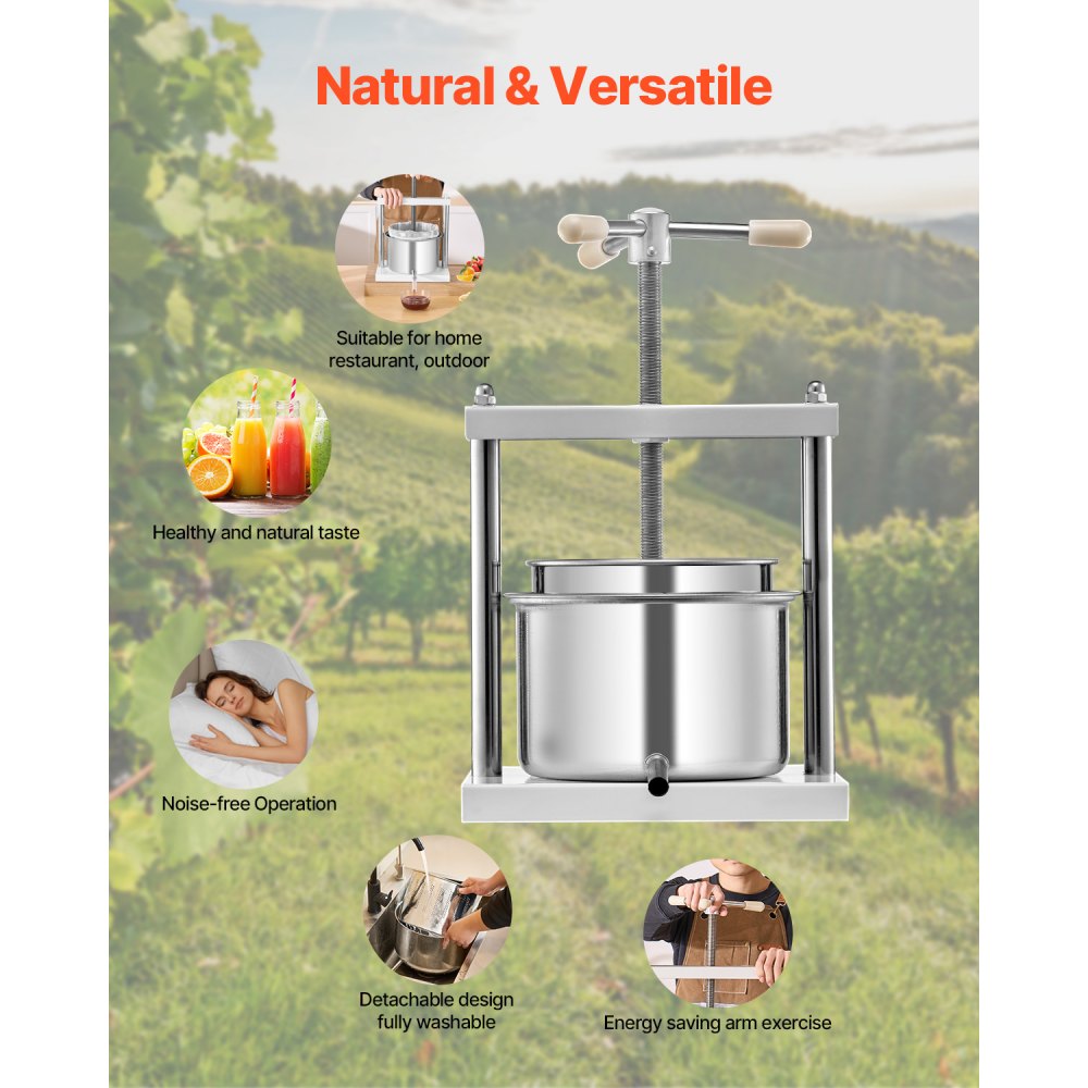 LD-SS5 - 5L Stainless Steel Wine Press for Efficient Juice Extraction