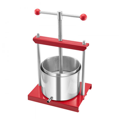 SFP-6L - 1.6 Gal Stainless Steel Manual Wine Press with Non-Slip Handle