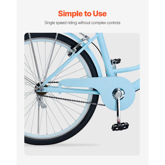 SCB122-B - Comfortable Light Blue Cruiser Bike with Foldable Basket