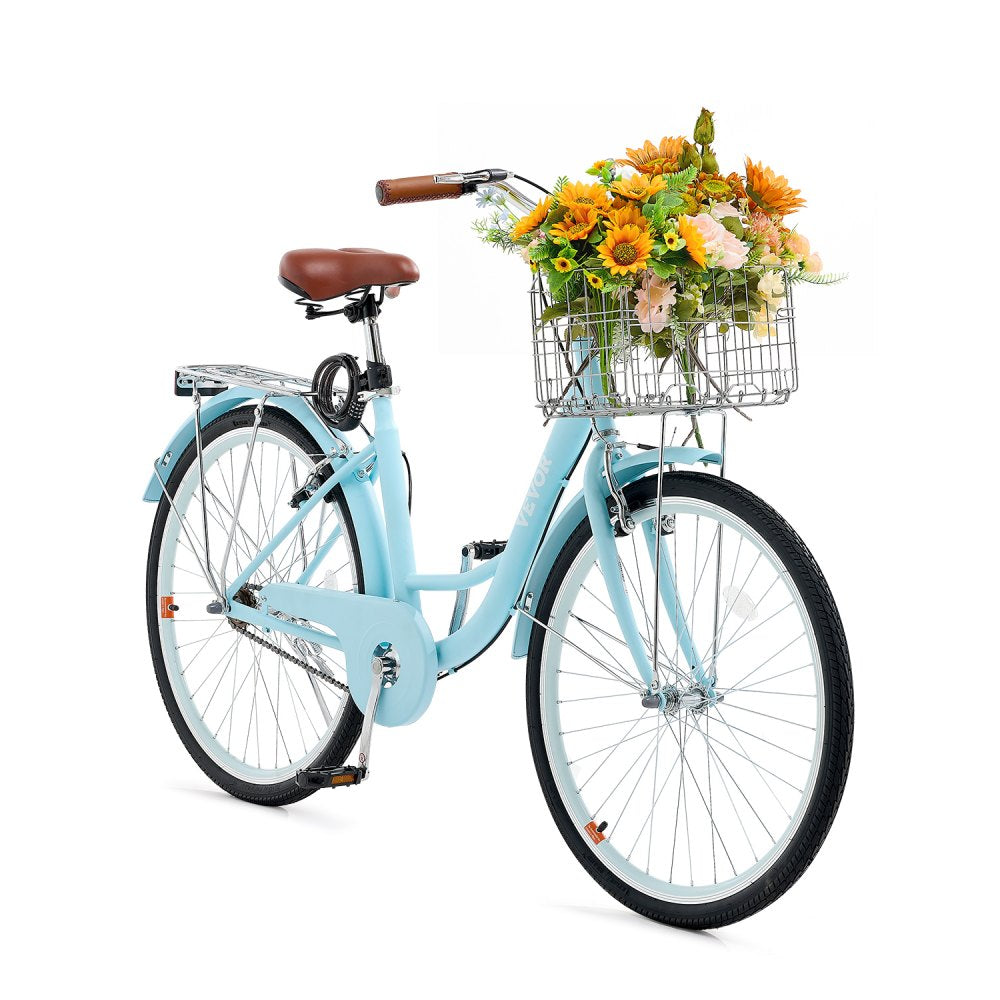 SCB122-B - Comfortable Light Blue Cruiser Bike with Foldable Basket