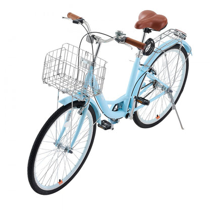 SCB122-B - Comfortable Light Blue Cruiser Bike with Foldable Basket