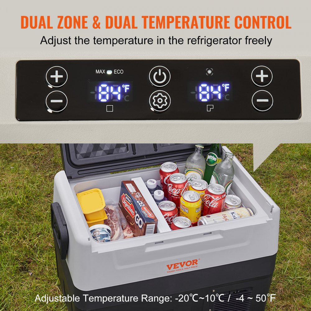 T35K - 37QT Dual Zone Car Refrigerator with Rapid Cooling & Quiet Operation