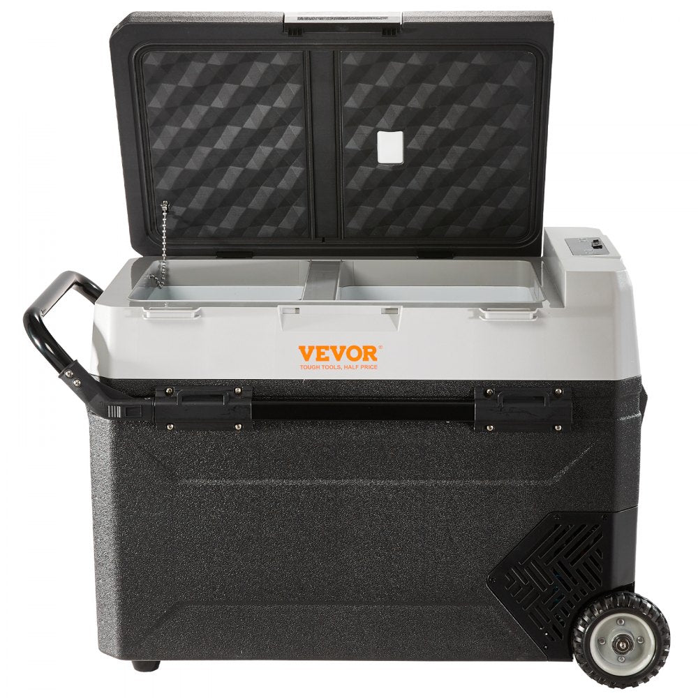 J38 - 40QT VEVOR Portable Car Refrigerator with Dual Power & Wheels