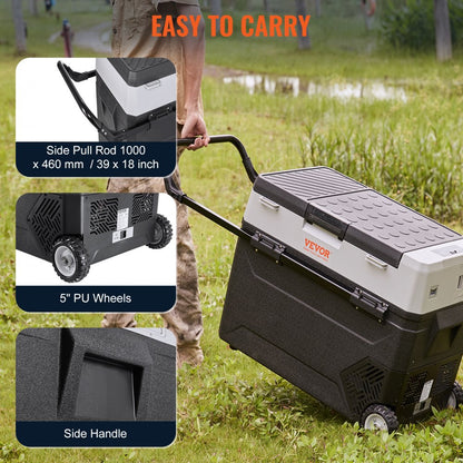 J53 - Dual Zone 56QT Portable Car Fridge, Steady 36°F Cooling