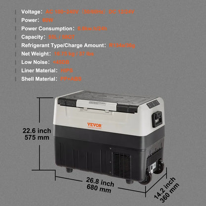 T55K - 58 QT Dual Zone 12V Car Fridge for Camping & Travel