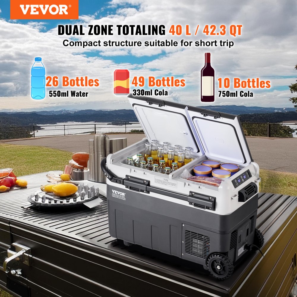 X40K - 40L VEVOR Car Fridge Freezer: Rapid Cooling & Bluetooth Control