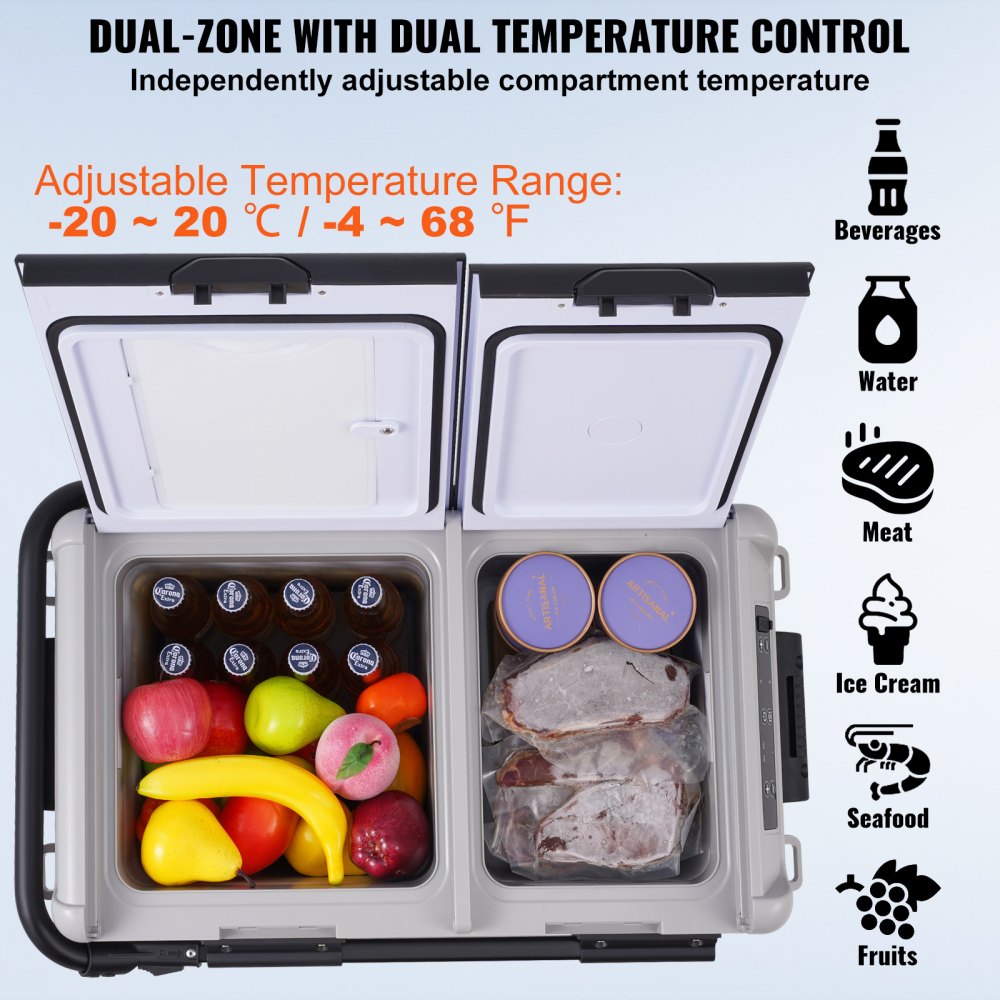 X40K - 40L VEVOR Car Fridge Freezer: Rapid Cooling & Bluetooth Control
