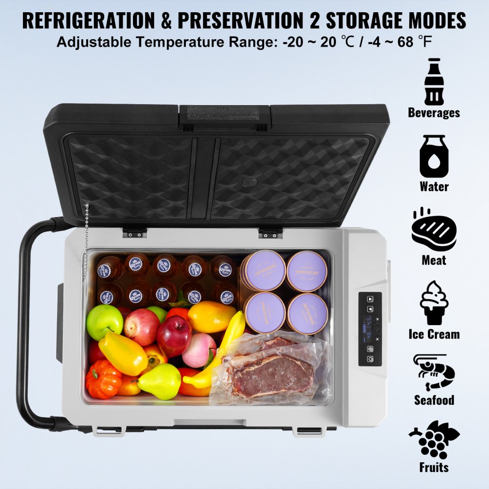 J60 - 60L VEVOR Car Refrigerator with Bluetooth Control and Rapid Cooling