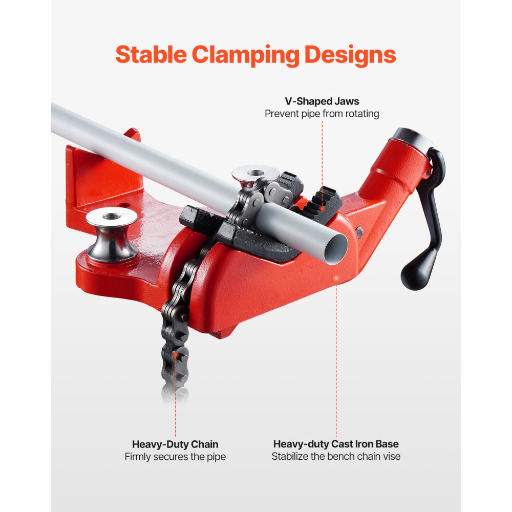 RG1204S8 - 34.6" Heavy-Duty Chain Vise for 1/2" to 8" Pipes