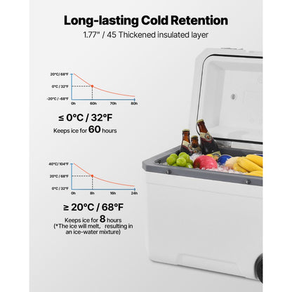 JWK-23010 - 45 Quart Portable Cooler with Wheels and Cup Holder