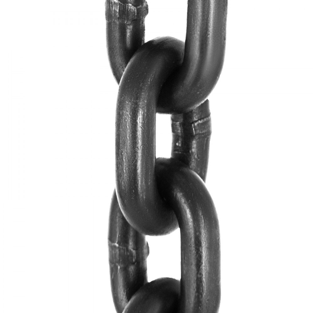 010973373437 - 5FT G80 Steel Chain Sling with Spring Latch Hooks