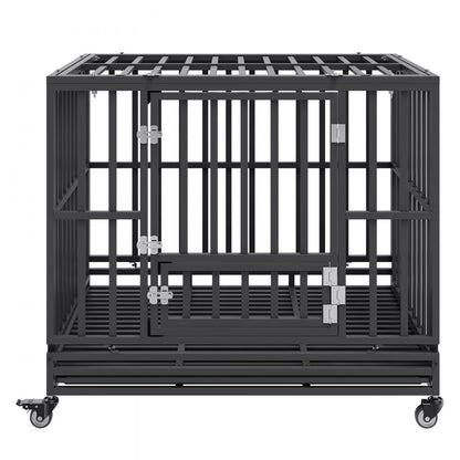 LF-QFGGL-42 - Heavy Duty Dog Crate for Medium to Large Dogs, 3-Door Design