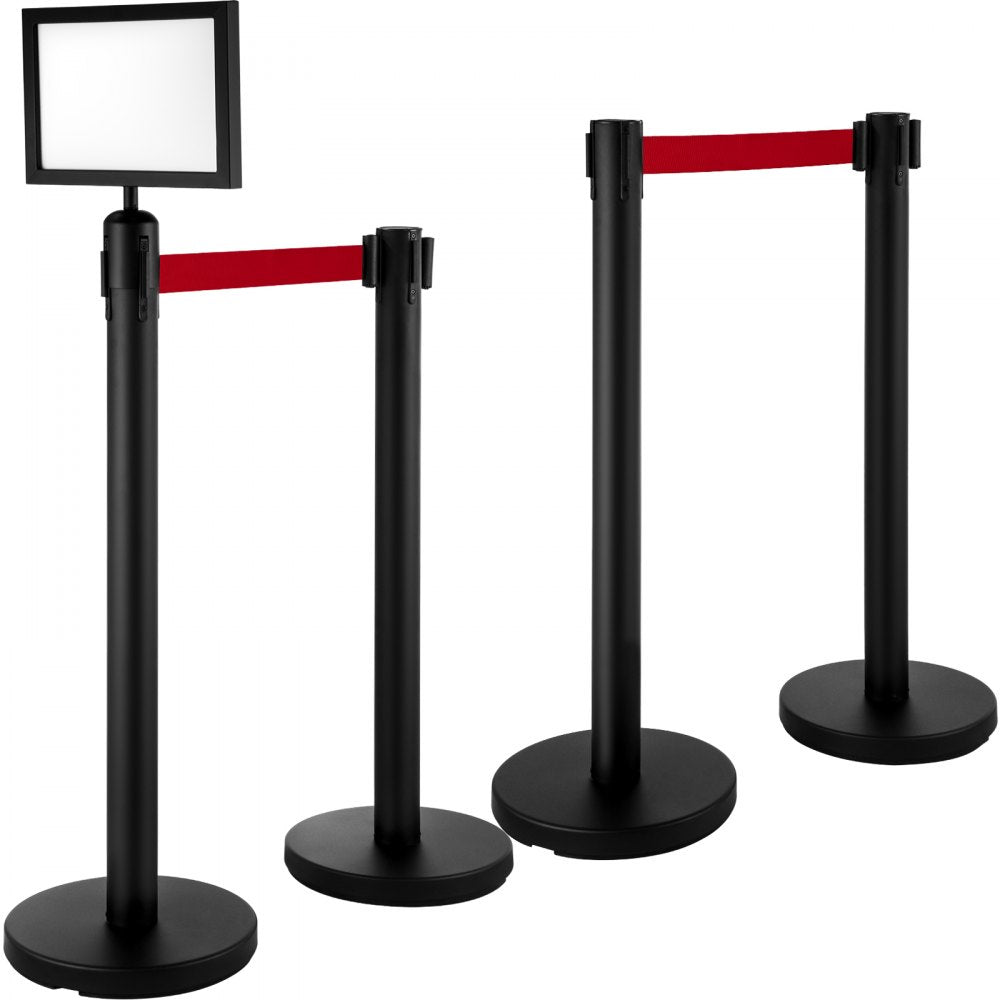 010353149078 - Stainless Steel Crowd Control Post with Sign Holder