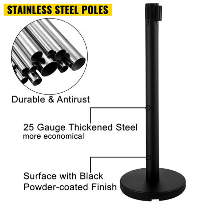010353149078 - Stainless Steel Crowd Control Post with Sign Holder