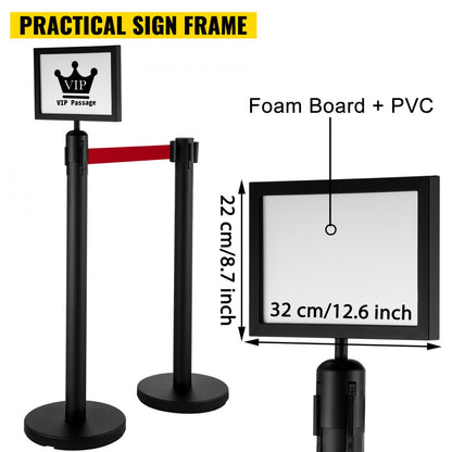 010353149078 - Stainless Steel Crowd Control Post with Sign Holder