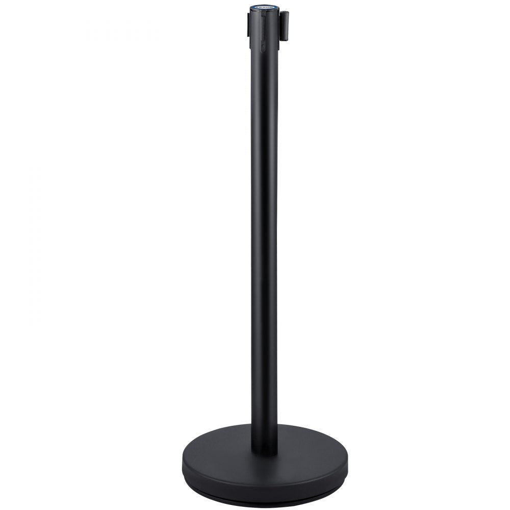 Stanchions 6Pcs - 6 pcs Stainless Steel Black Queue Posts with 6.6ft Belt