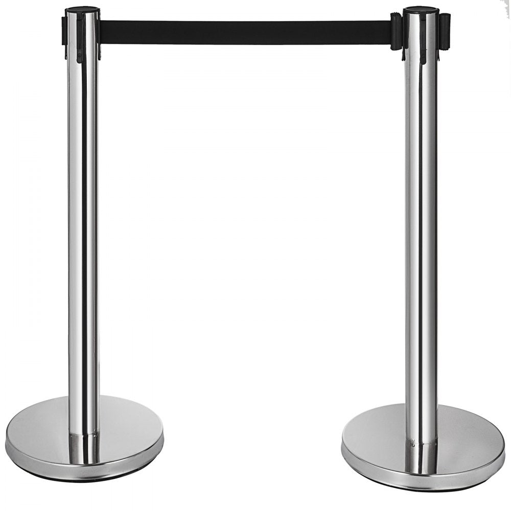 010951083937 - Stainless Steel Stanchions with 6.6ft Retractable Belt, 6-Pack