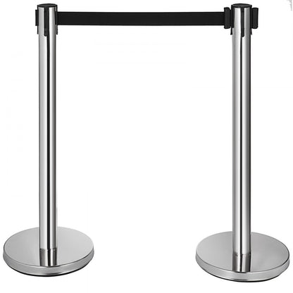 010951083937 - Stainless Steel Stanchions with 6.6ft Retractable Belt, 6-Pack
