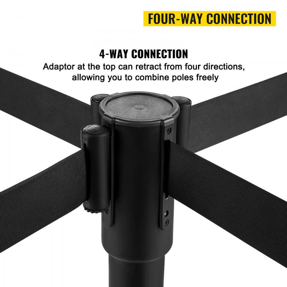 VV-SS-BLBLB8DT - 8-Piece Stainless Steel Stanchion Set with 6.6ft Belts