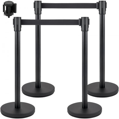 Heavy Duty - Elegant Stainless Steel Stanchion Set with 4-Way Belt System