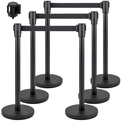 Heavy Duty - Stainless Steel Stanchion Set with 6.6ft Retractable Belts