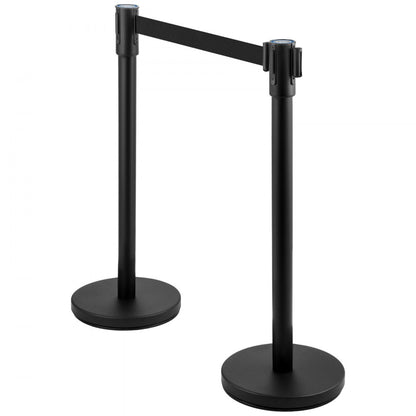 Heavy Duty - Stainless Steel Stanchion Set with 6.6ft Retractable Belts