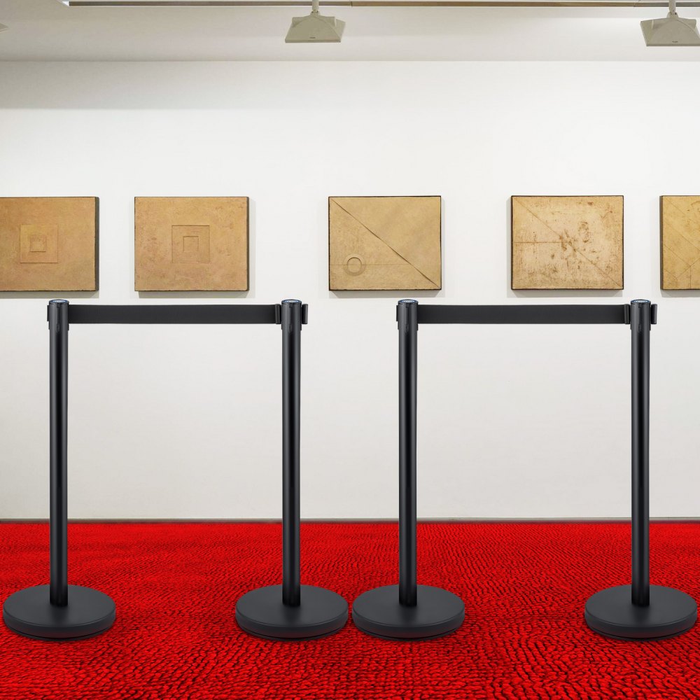 Heavy Duty - 4-Piece Stainless Steel Stanchion Set with 6.6 ft Belt