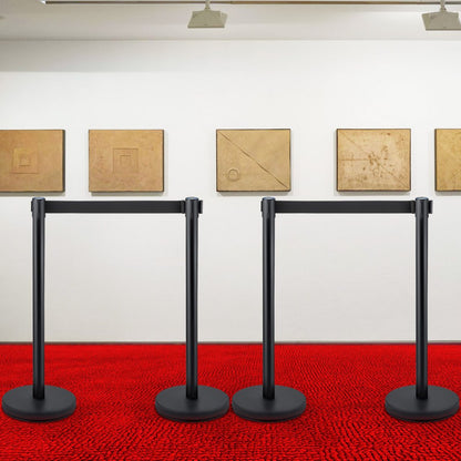 Heavy Duty - 4-Piece Stainless Steel Stanchion Set with 6.6 ft Belt