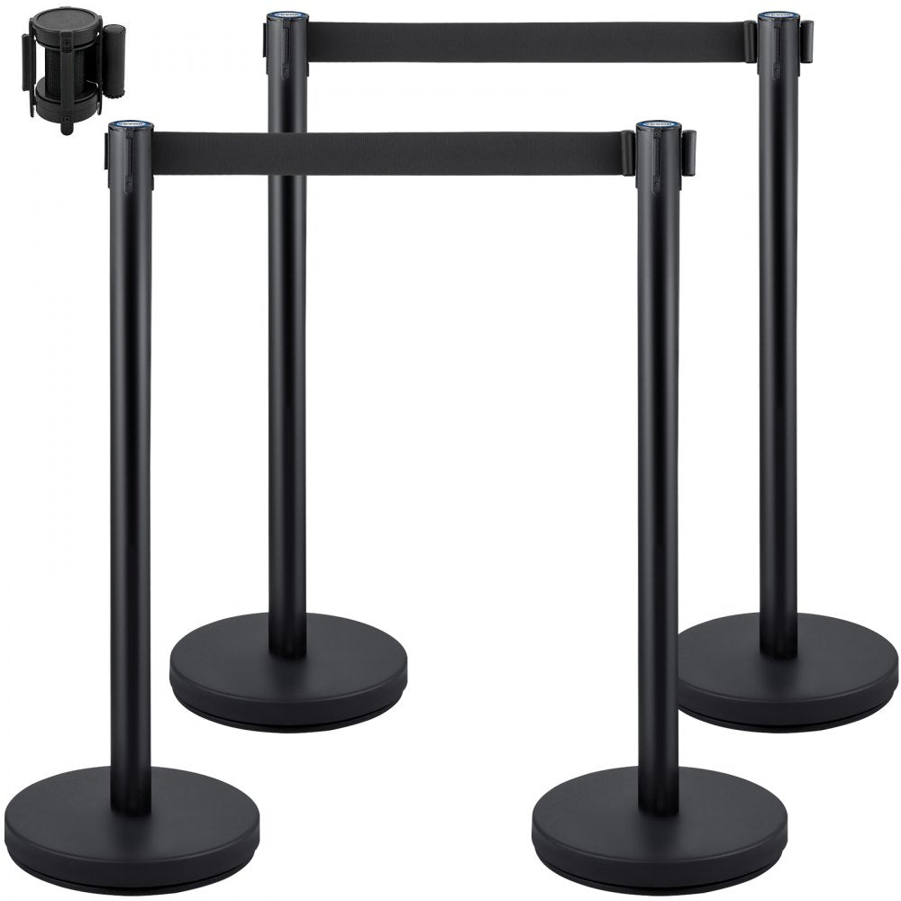 Heavy Duty - 4-Piece Stainless Steel Stanchion Set with 6.6 ft Belt