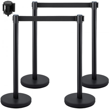 Heavy Duty - 4-Piece Stainless Steel Stanchion Set with 6.6 ft Belt