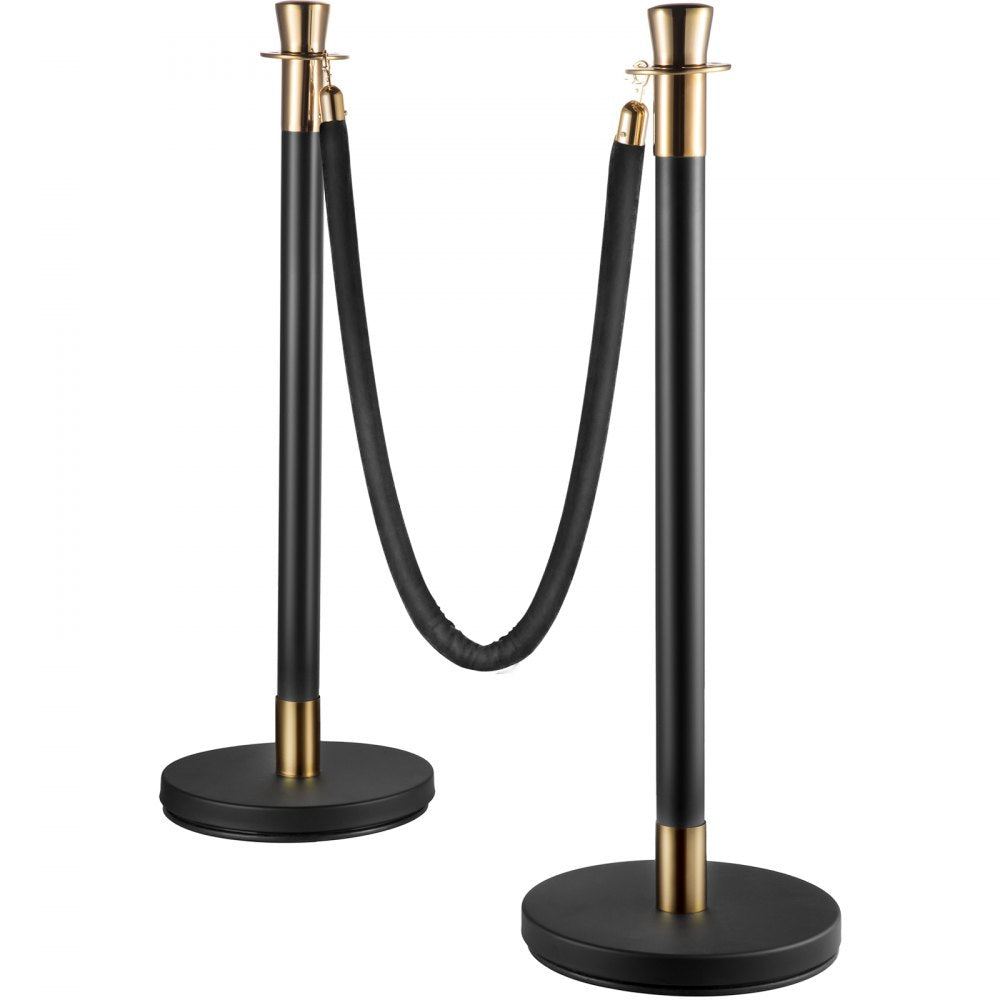 VV-SS-BLBLR6HGT - 6-Piece Stainless Steel Stanchion Set with 5ft Velvet Rope