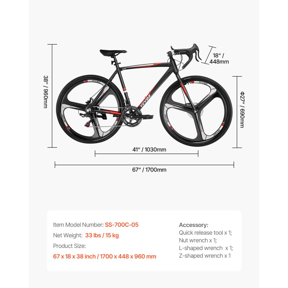 SS-700C-05 - Urban 700C Aluminum Alloy Road Bike with KENDA Tires