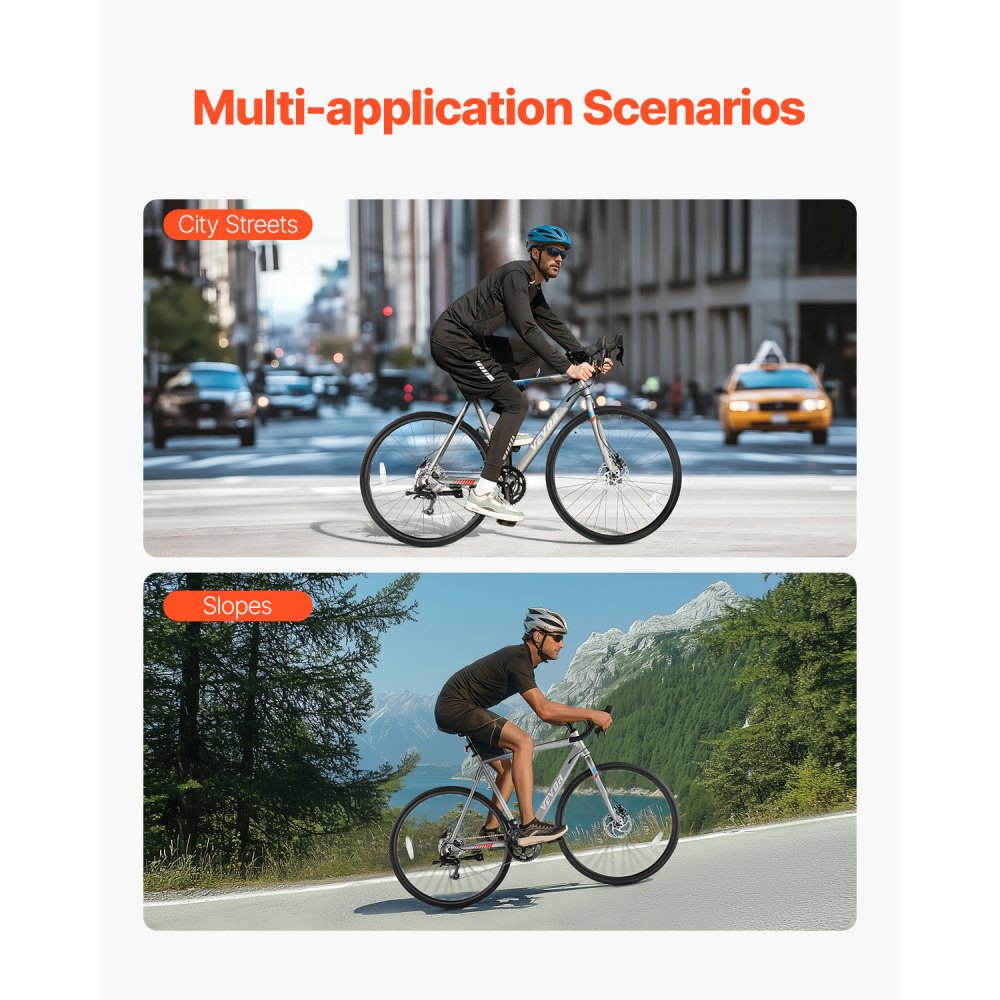 SS-700C-04 - 700C Aluminum Road Bike with 14 Speeds & Disc Brakes