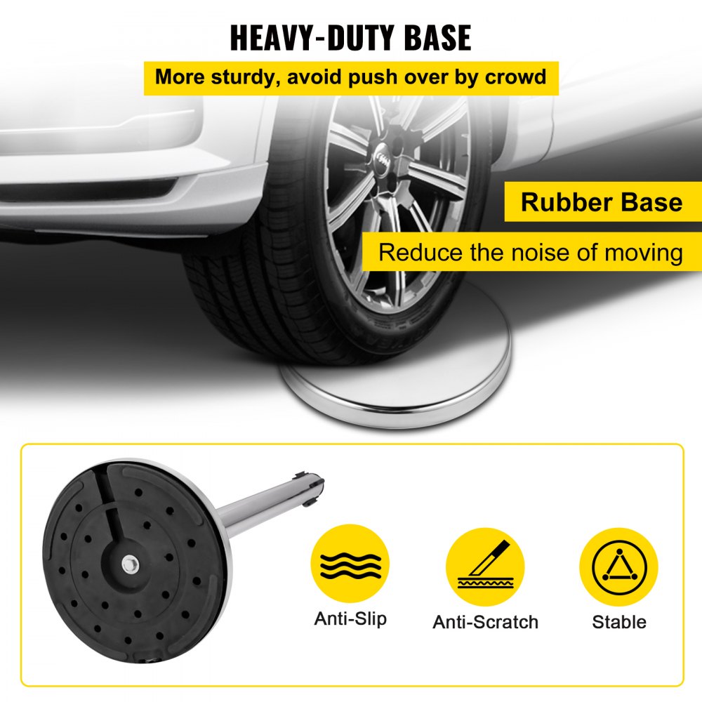 VV-SS-SRB6ZG - Stainless Steel Stanchion Set with 6.6ft Belts