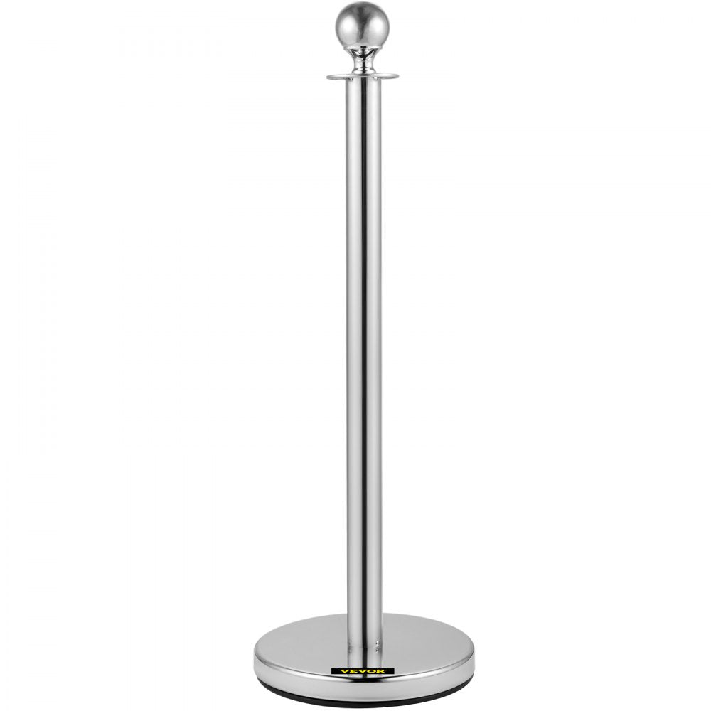 Heavy Duty - Stainless Steel Stanchion Set with 5ft Velvet Rope