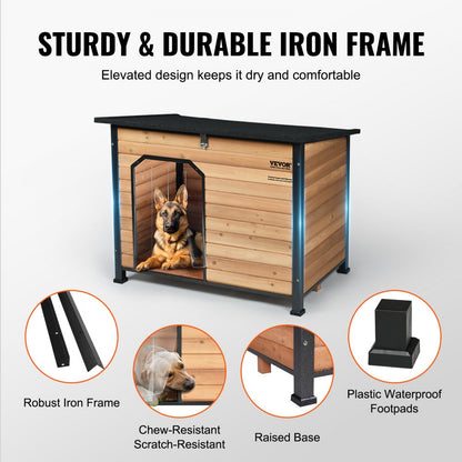 MT61802 - Spacious Insulated Outdoor Dog House for Medium to Large Breeds
