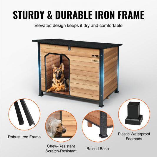 MT61802 - Spacious Insulated Outdoor Dog House for Medium to Large Breeds