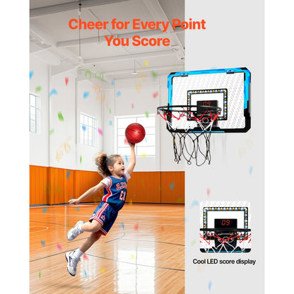 WT360 - Foldable LED Kids Basketball Hoop with Electronic Scoreboard