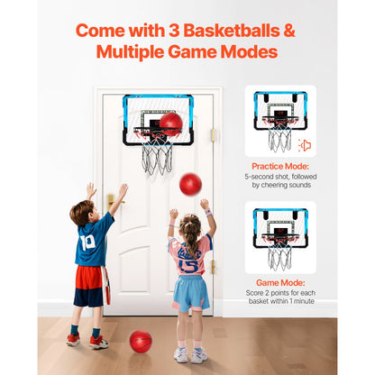 WT360 - Foldable LED Kids Basketball Hoop with Electronic Scoreboard