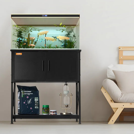 GSSU-FTS018(US) - 29-Gallon VEVOR Aquarium Stand with 3-Tier Storage & Power Ports