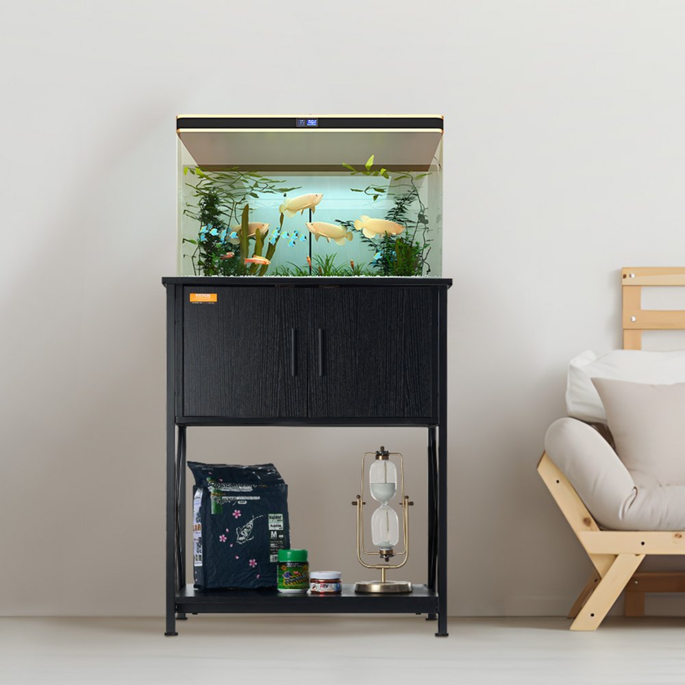 GSSU-FTS015 - VEVOR 20-Gallon Steel Aquarium Stand with 3-Tier Storage